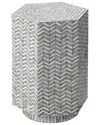 Jamie Young Brando Mother-of-pearl Textured Hexagon Side Table
