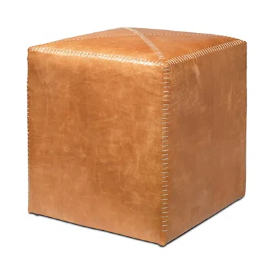 JAMIE YOUNG BUFF LEATHER OTTOMAN,20OTTO-SMLE