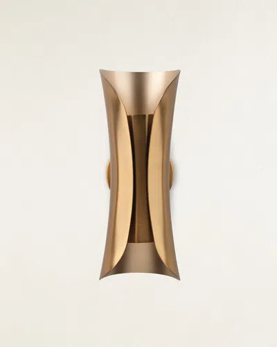 Jamie Young Capsule Sconce In Antique Brass  And Antique Silver Interior