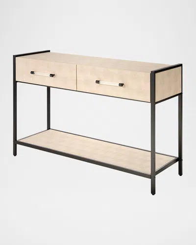 Jamie Young Cassius Faux Shagreen Console Table In Neutral