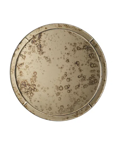 Jamie Young Chambord Antiqued Glass Round Wall Mirror In Gold