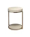 Jamie Young Chester Faux Shagreen Round Side Table In White