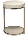 Jamie Young Chester Faux Shagreen Round Side Table In White