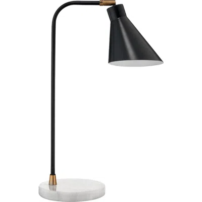 Jamie Young Chronicle Marble Task Lamp With Iron Shade In Black