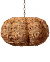 Jamie Young Clamshell Wood Beaded 4-light Small Chandelier In Brown