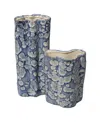 Jamie Young Set Of 2 Cloud Ceramic Decorative Vases