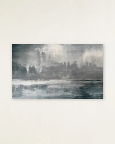 Jamie Young Cloudscape Wall Art In Taupe And Slate Lacquer