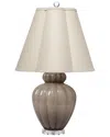 Jamie Young Co. Agnes Blown Glass Table Lamp With Linen Scalloped Shade In Gray