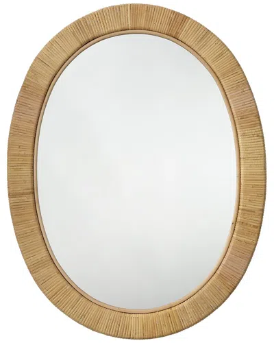 Jamie Young Co. Aloha Rattan Oval Mirror In Brown