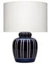 Jamie Young Co. Arthur Ceramic Table Lamp With Linen Shade In Blue