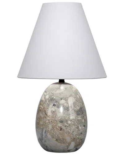 Jamie Young Co. Capsule Travertine Table Lamp With Linen Shade