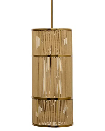 Jamie Young Co. Congruent 1-light Iron & Cotton Pendant In Brown