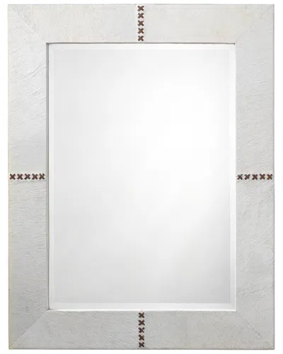 Jamie Young Co. Cross Stitch Rectangle Mirror In White