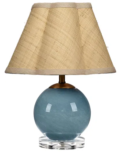 Jamie Young Co. Dottie Blown Glass Table Lamp With Raffia Shade In Black