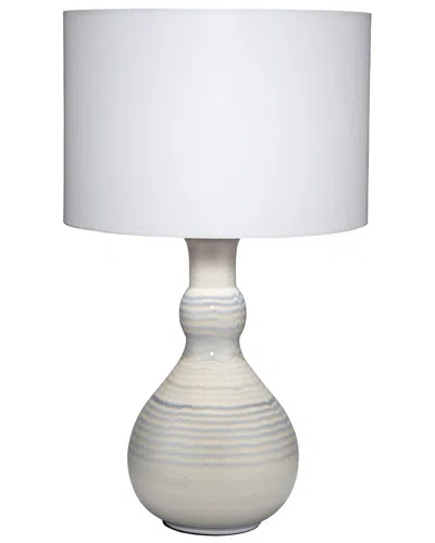 Jamie Young Co. Droplet Ceramic Table Lamp With Linen Shade In White