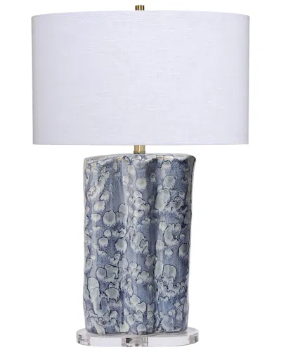 Jamie Young Co. Flurry Ceramic Table Lamp With Linen Shade In Multi