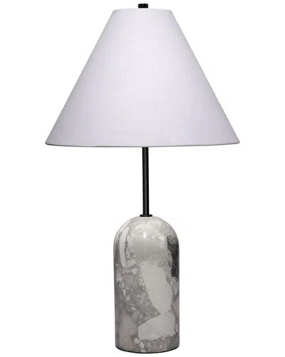 Jamie Young Co. Holt Travertine Table Lamp With Linen Shade In Gray