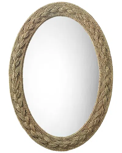 Jamie Young Co. Lark Braided Oval Mirror In Brown