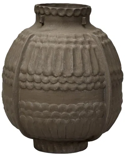 Jamie Young Co. Legend Porcelain Decorative Vessel In Brown