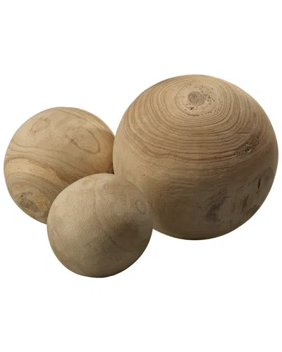 Jamie Young Co. Malibu Wood Balls In Brown