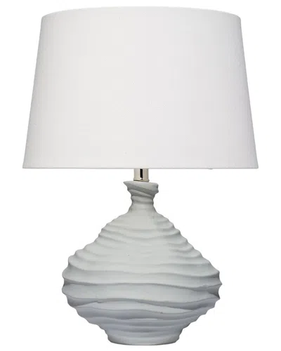 Jamie Young Co. Oasis Ceramic Table Lamp With Linen Shade In White