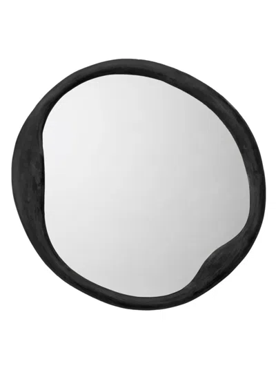 Jamie Young Co. Organic Antique Iron Round Mirror In Black