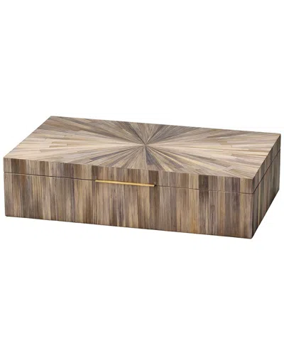 Jamie Young Co. Palm Marquetry Box In Grey