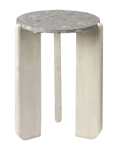 Jamie Young Co. Quarry Wood & Terrazzo Stone Side Table In Gray