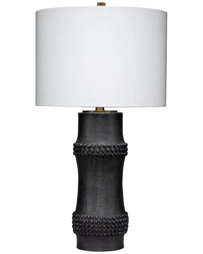 Jamie Young Co. Rail Polyresin Table Lamp With Linen Shade In Black
