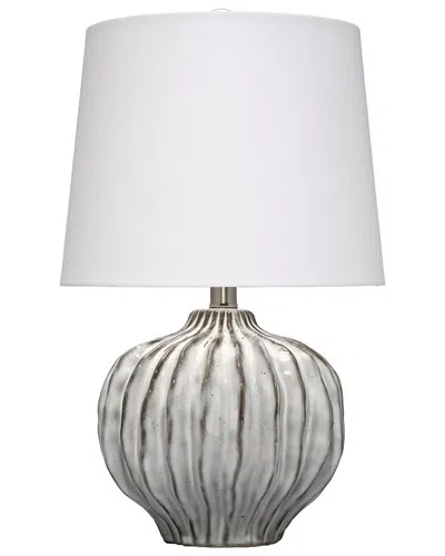 Jamie Young Co. Reef Ceramic Table Lamp With Linen Shade In Gray