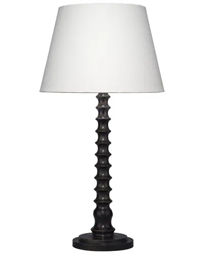 Jamie Young Co. Revolution Wood Table Lamp With Linen Shade In Black