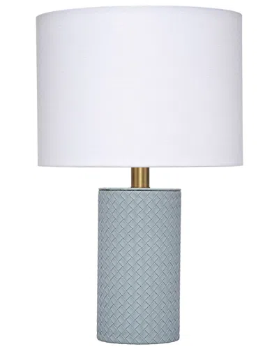 Jamie Young Co. Roman Leather Table Lamp With Linen Shade In Gray