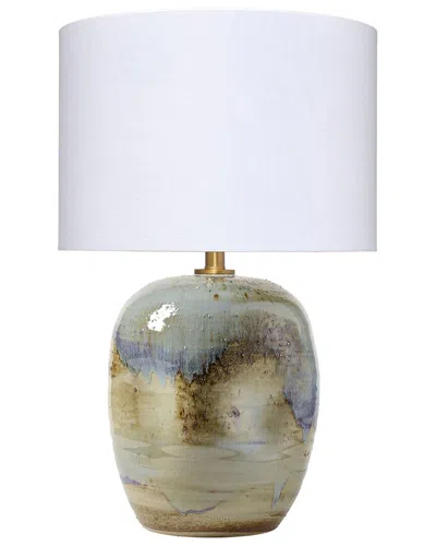 Jamie Young Co. Salvador Ceramic Table Lamp With Linen Shade In White