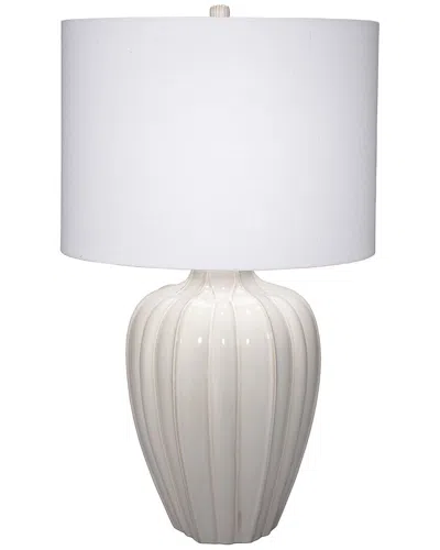Jamie Young Co. Seraphina Ceramic Table Lamp With Linen Shade In White