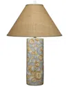 Jamie Young Co. Serene Ceramic Table Lamp With Raffia Shade In Multi