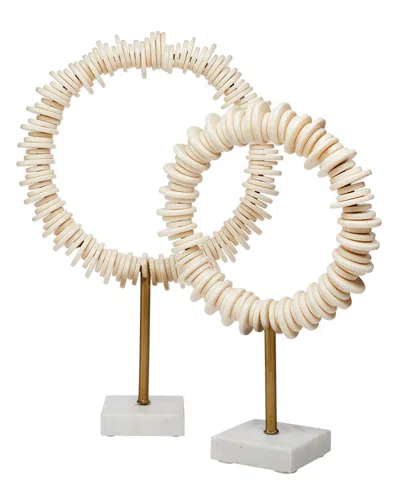 Jamie Young Co. Set Of 2 Arena Ring Sculptures In Pink