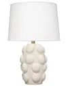 Jamie Young Co. Silas Ceramic Table Lamp With Linen Shade In White