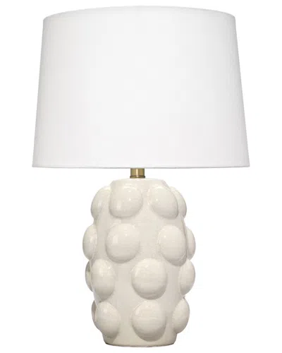 Jamie Young Co. Silas Ceramic Table Lamp With Linen Shade In White