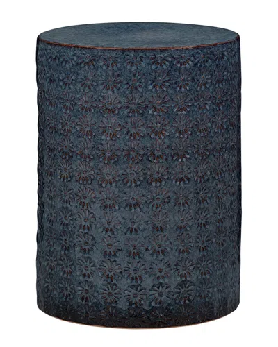 Jamie Young Co. Wildflower Ceramic Side Table In Blue