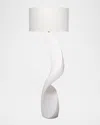 Jamie Young Cobra Ricestone Floor Lamp With Linen Shade
