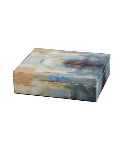 Jamie Young Colorwash Decorative Lacquered Box In Blue