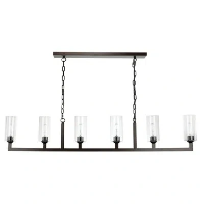 Jamie Young Company 6 - Light Kitchen Island Linear Pendant In Oil Rubbed Bronze