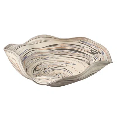 Jamie Young Company Billowed Porcelain Bowl, Off-white In Neutral