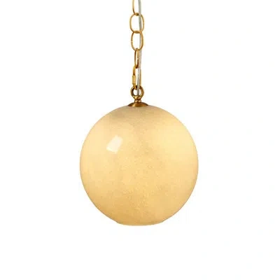 Jamie Young Company Camber 1 - Light Antique Brass Sphere Pendant In Blue