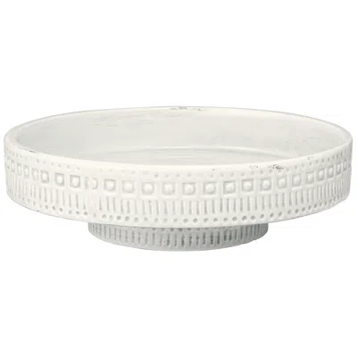 Jamie Young Company Coco 13 1/4" Wide White Modern Ceramic Pedestal Bowl