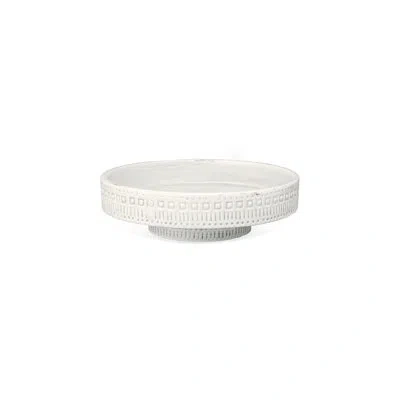 Jamie Young Company Coco Pedestal Decorative Bowl In White