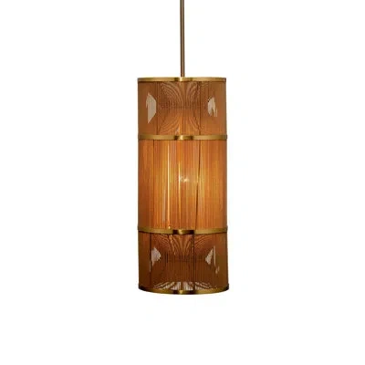 Jamie Young Company Congruent 1-light Iron And Cotton Pendant In Antique Brass