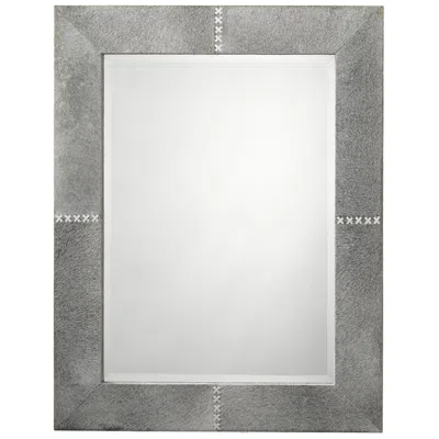 Jamie Young Company Cross Stitch Gray 28" X 36" Rectangular Wall Mirror