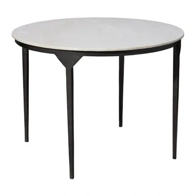 Jamie Young Company Dante Marble And Metal Dining Table In White Marble