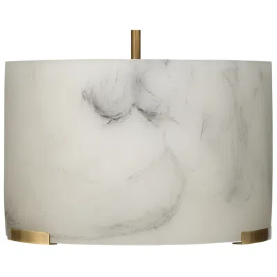 Jamie Young Company Elancourt 17" Wide Brass White Faux Alabaster Pendant Light